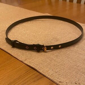 Gucci Black Belt with Gold Details
